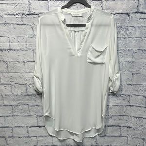 All in Favor- White Sheer Blouse